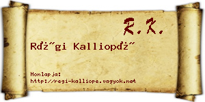 Régi Kalliopé névjegykártya